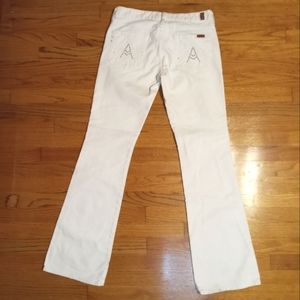 7 For All Mankind A Pocket off white midrise bootcut jeans women's Size …